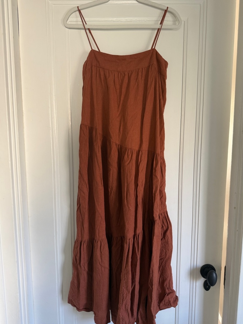 Abercrombie & Fitch Rust Tiered Maxi Dress - XSP
